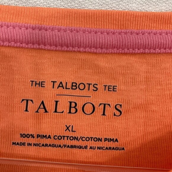 New Talbots Orange Pima Cotton Crew Neck Long Sleeve Pullover Tee XL - Picture 2 of 9